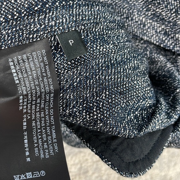 Theory Denim Trucker Jacket Herringbone Melange Linen Blend Sz P - Picture 14 of 14